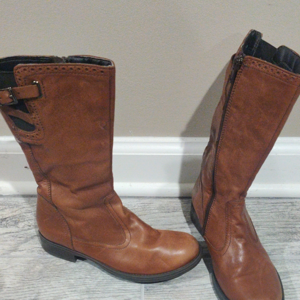 Kids Brown Leather Boots